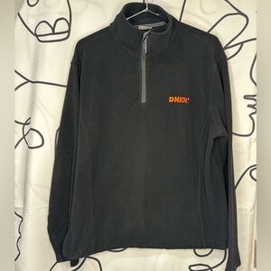 Dunkin' Men's Black Half Zip-Up Fleece Sweater